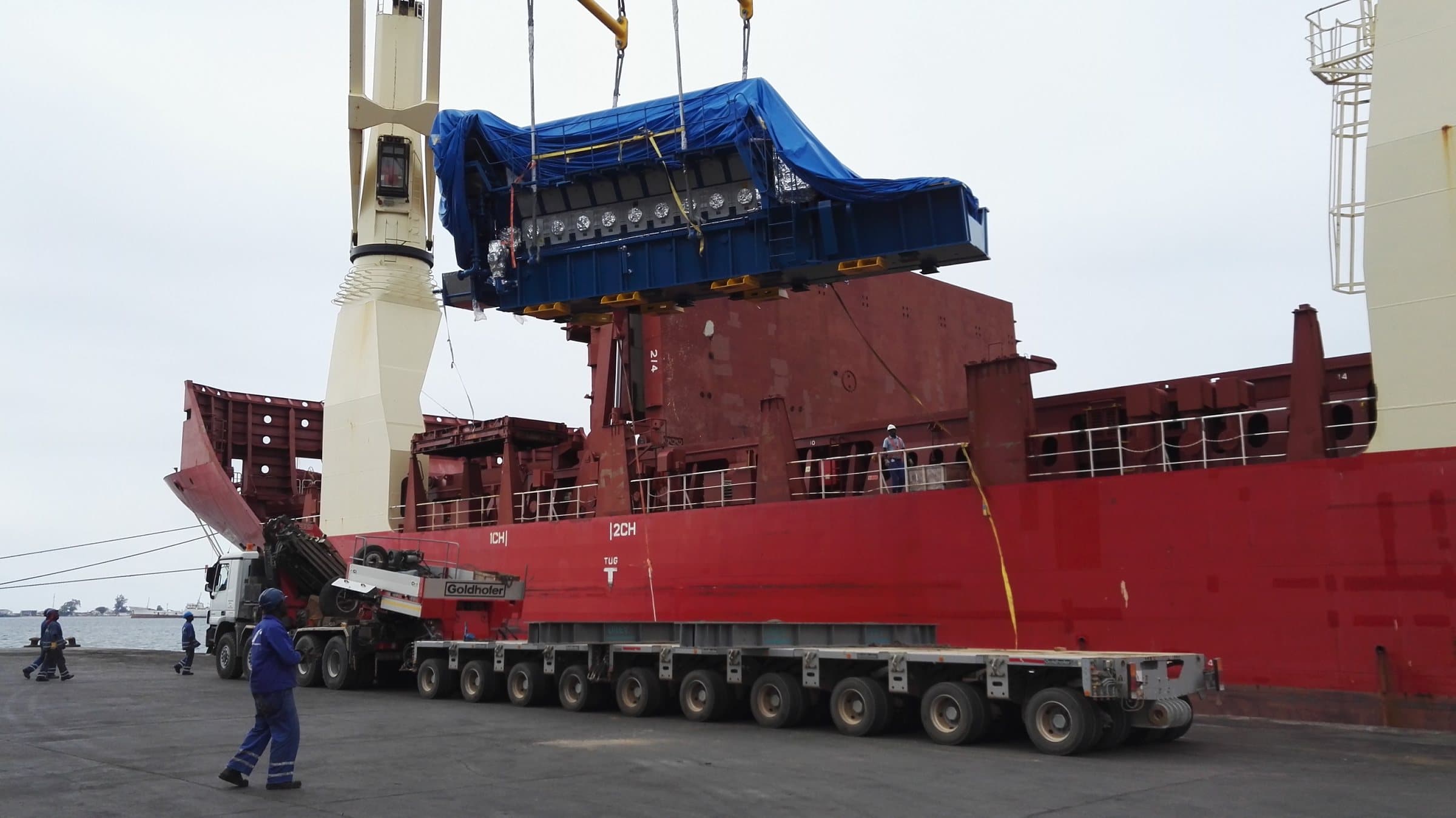 Heavy equipment prepared for transport